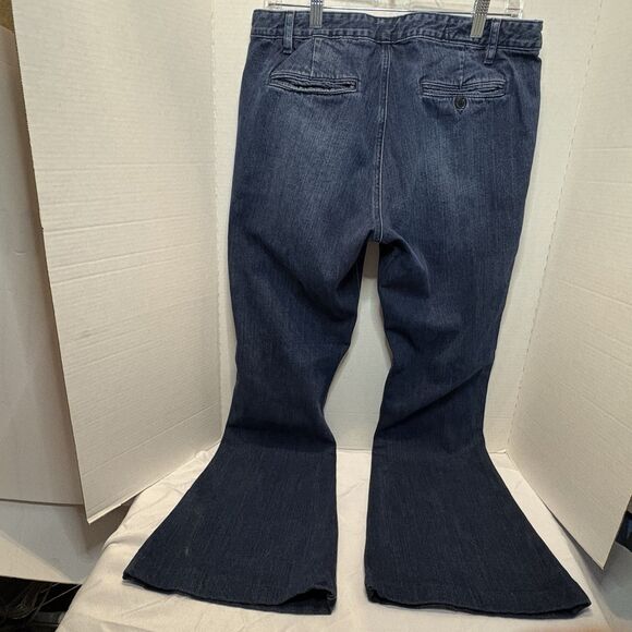 Polo Ralph Lauren Jeans Womens 31 Dark Wash Wide Flare Bell Bottom Trouser VTG - Picture 5 of 12